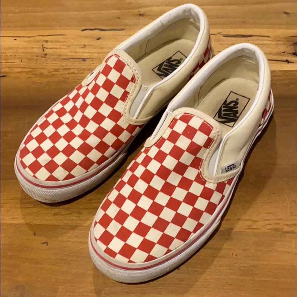 Vans slip-on red and white check